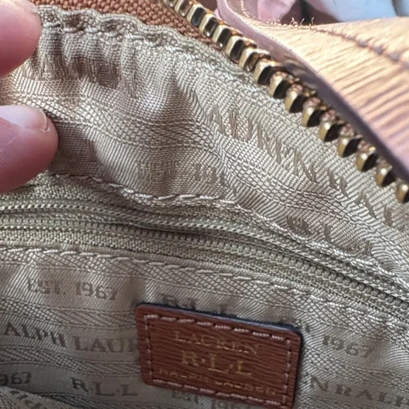 Lauren Ralph Lauren Brown Leather Messenger Bag - Picture 2 of 4